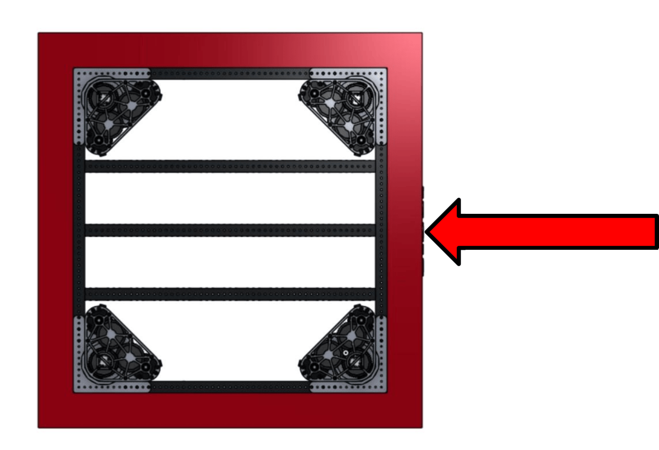 Front impact on FRC robot frame