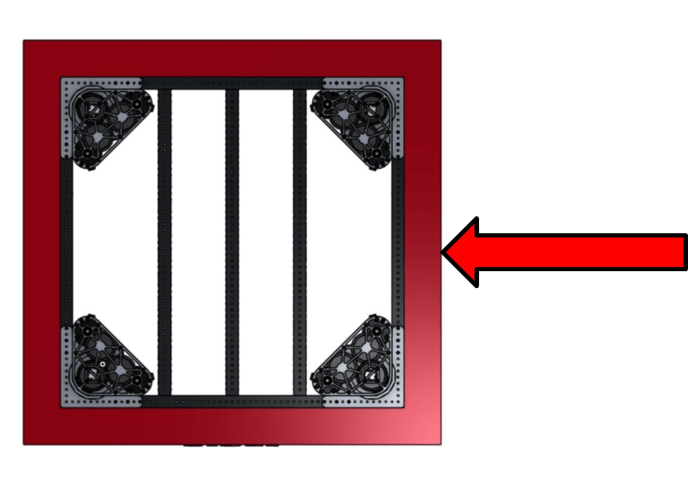 Side impact on FRC robot frame