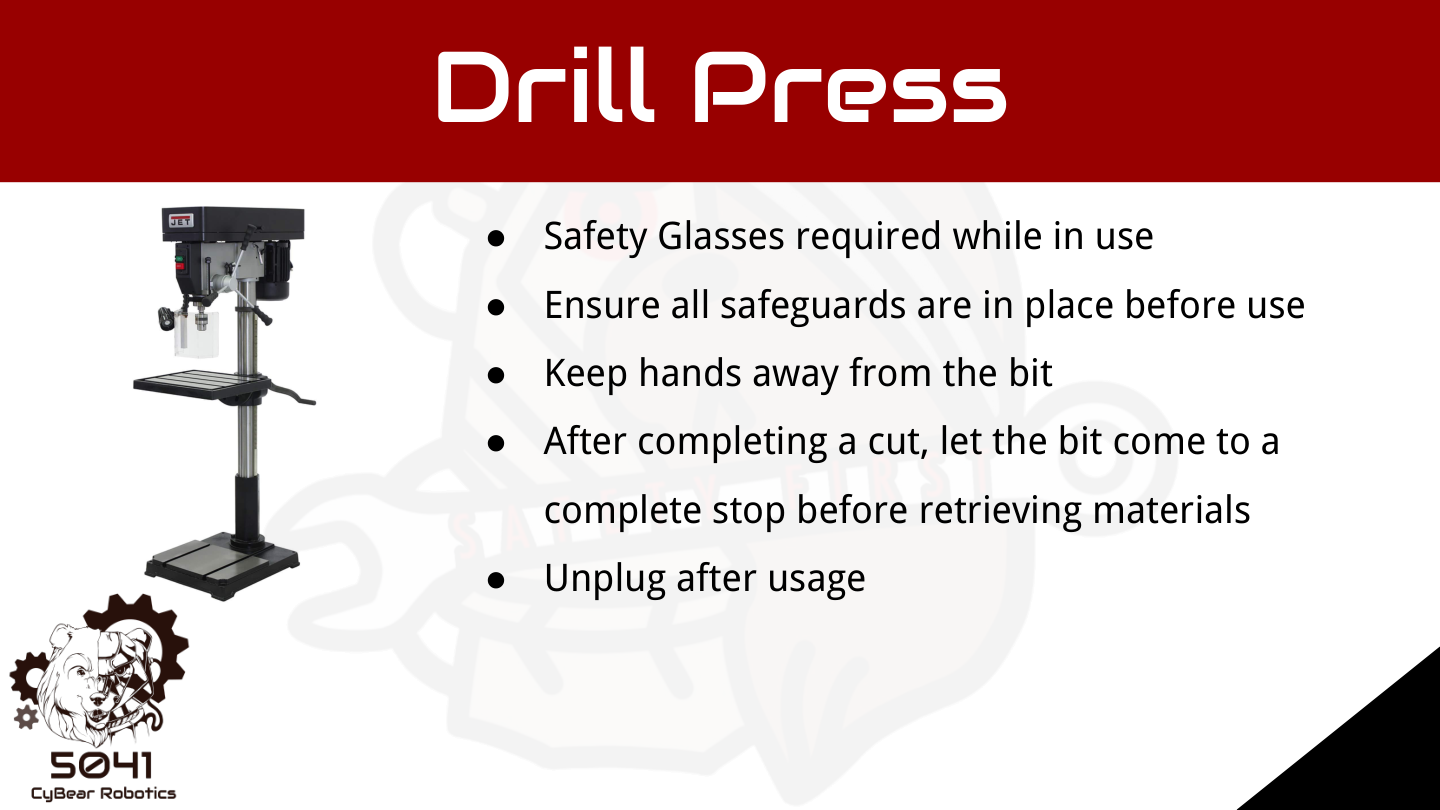 Drill press safety