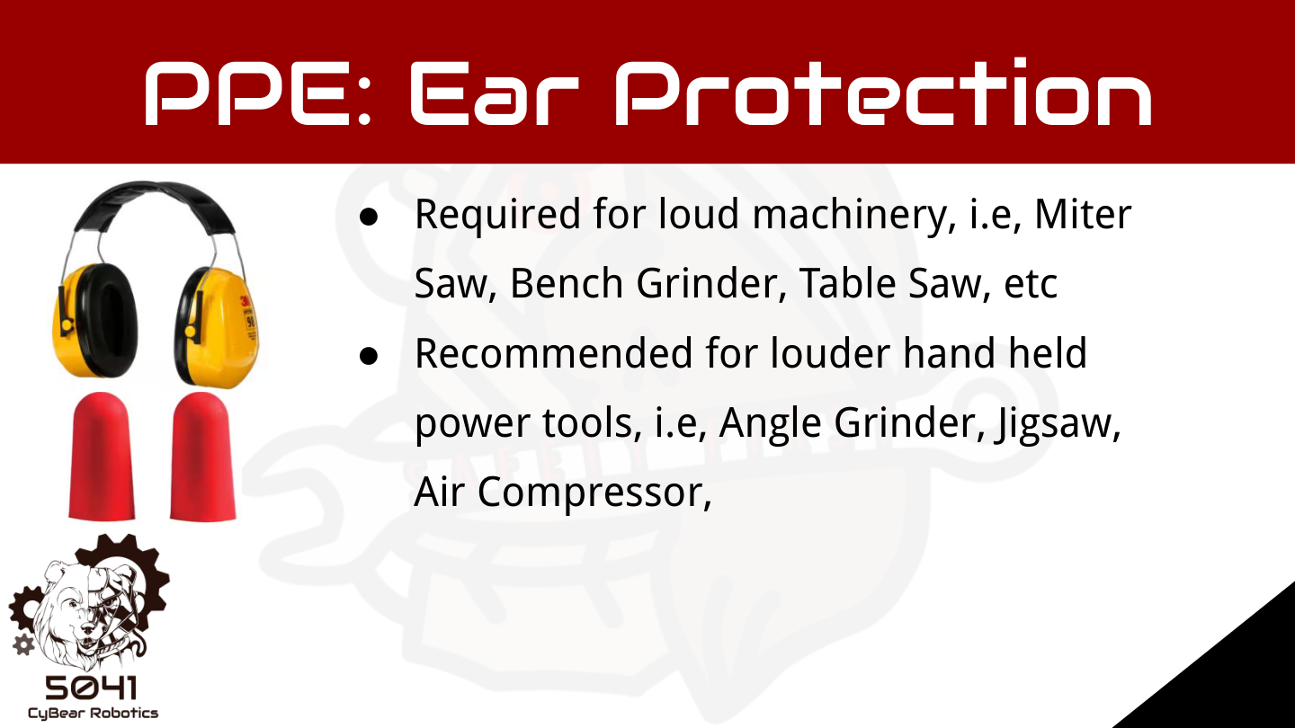 Ear protection slide