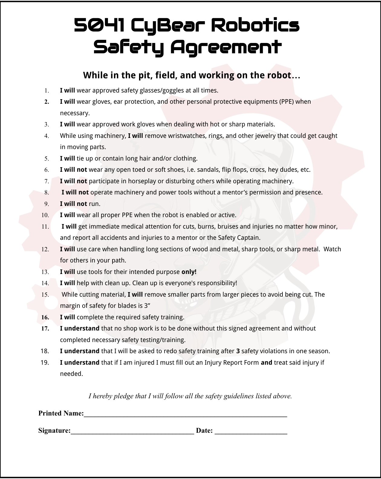 Preview of the 5041 Safety Contract
