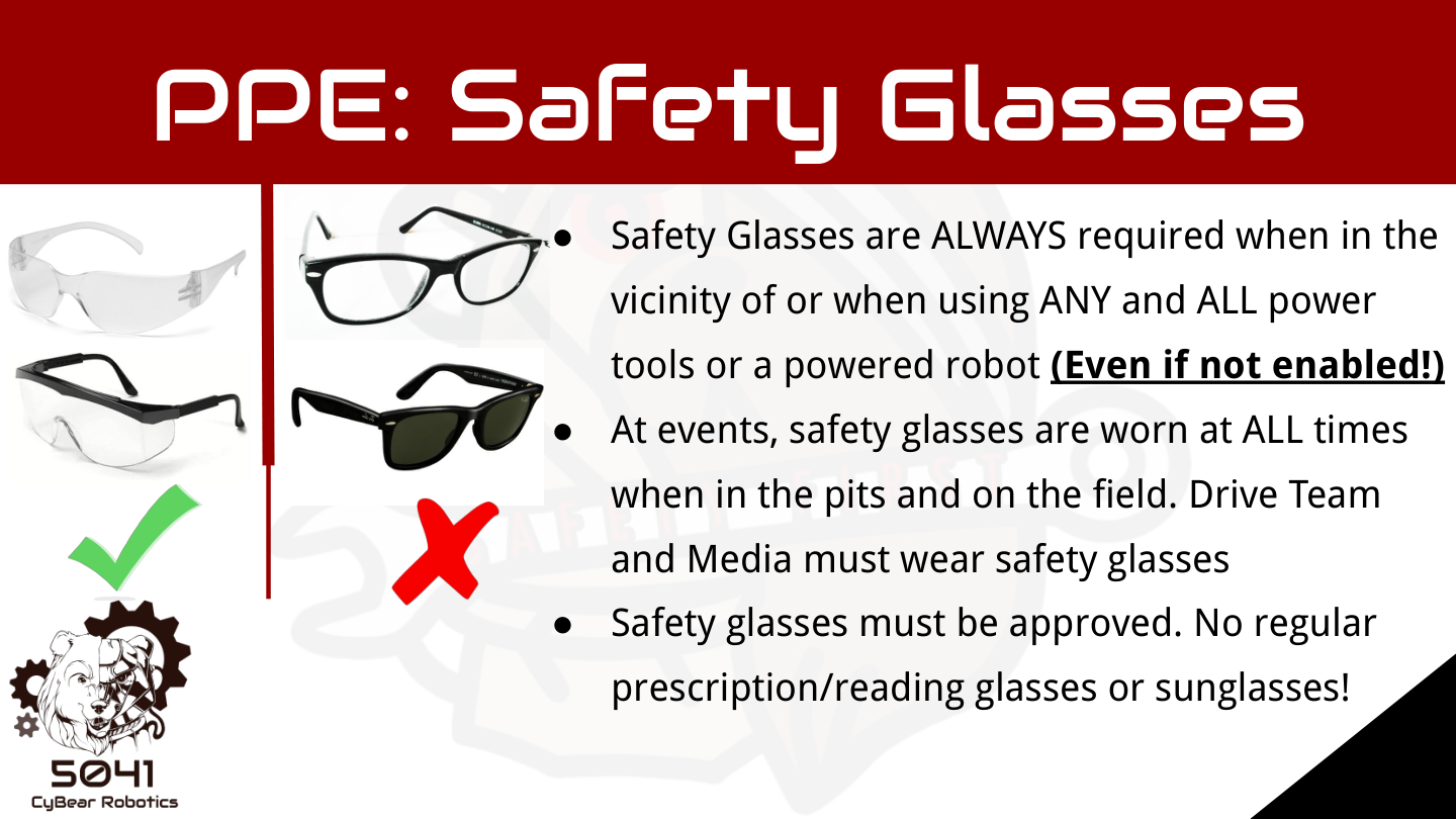 5041 safety glasses slide